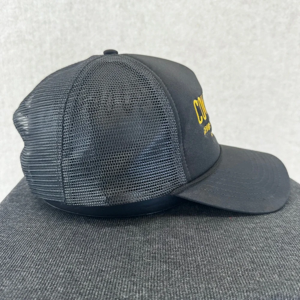 Cowboy Trucker Hat Black Adult Mesh Snapback Yellow Embroidered Sendero Co